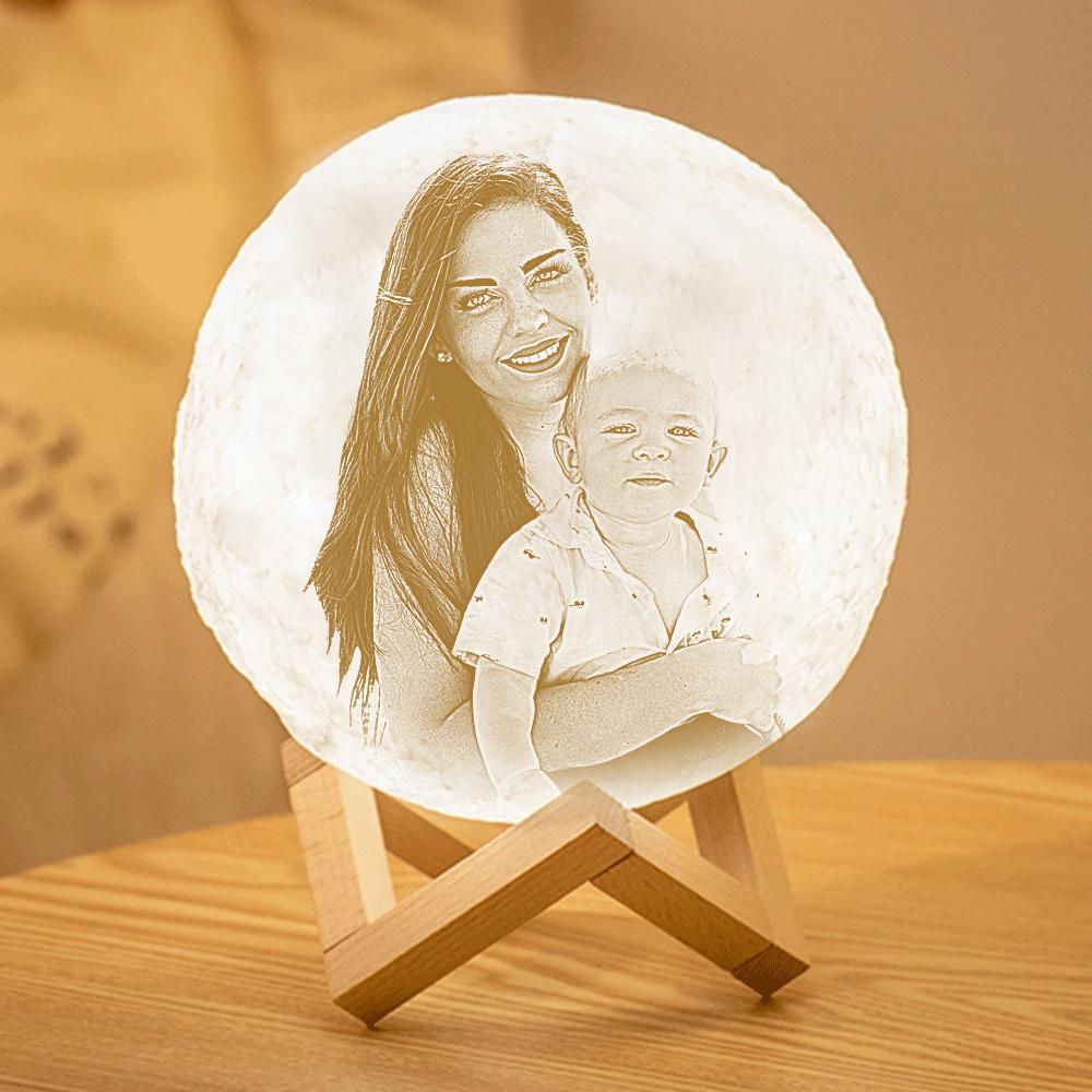 Lampe de Lune Photo & Gravée par Impression 3D Personnalisée - Pour Maman - Robinet 3 couleurs(10cm-20cm)