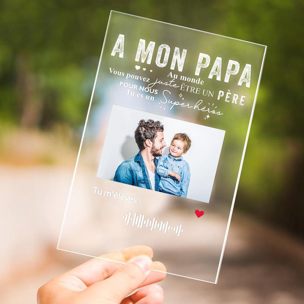 Plaque acrylique personnalisée avec texte gravé en photo Meilleur cadeau de papa pour papa