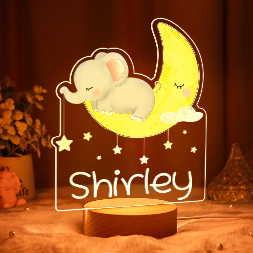 Cadeaux De Bébé Personnalisés Nursery Decor Elephant Night Light Girl Nursery Lamp