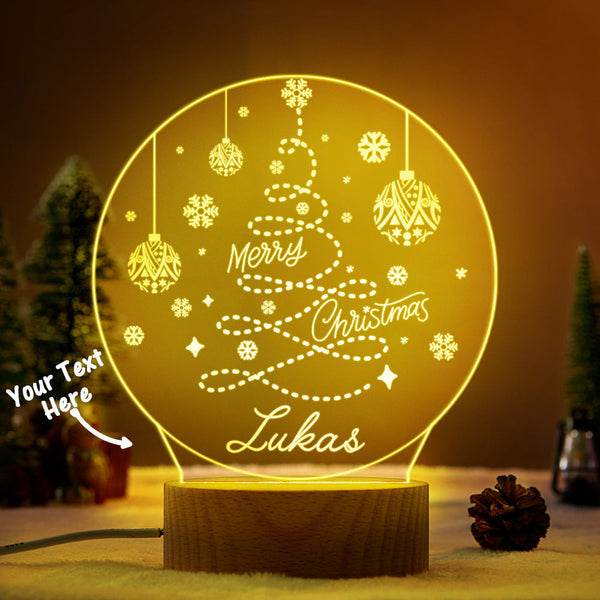 Lampe Menée Par Arbre De Noël Personnalisée Pour La Famille Avec Le Cadeau Nommé Pour Des Amis - lampelunephotofr