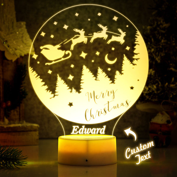 Signe De Nom Personnalisé De Lampe De Nuit De Joyeux Noël Led Pour Le Cadeau De Noël D'enfants - lampelunephotofr