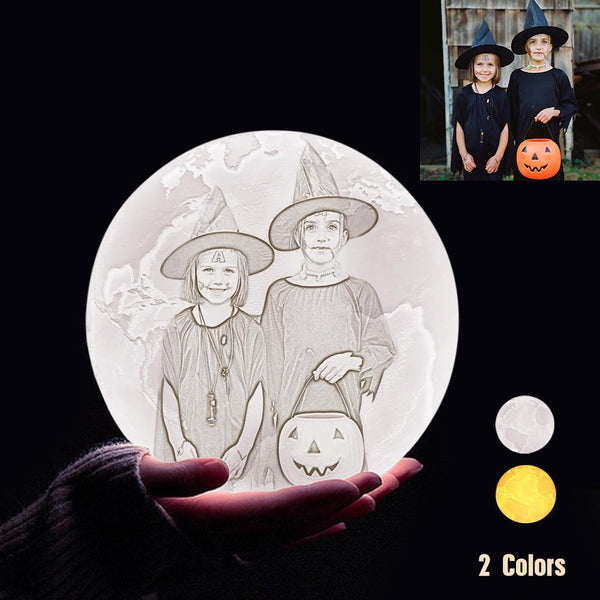 Lampe de Terre Photo & Gravée par Impression 3D Personnalisée - Pour Amis - Toucher 2 couleurs(10cm-20cm)